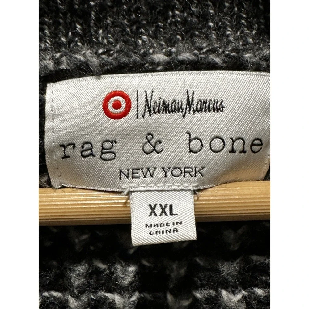 Rag & Bone X Neiman Marcus Sweater-Men 2XL-Gray Wool Blend Shawl Collar Cardigan